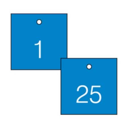Accuform Engraved Numbered Tags, HS-Laminate, 4-3/4 in W, 25 PK TDG370BU
